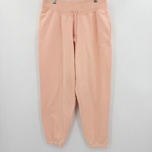 NIKE PHOENIX FLEECE HIGH-WAISTED OVERSIZED SWEATPANTS PEACH JOGGERS LARGE WOMENS